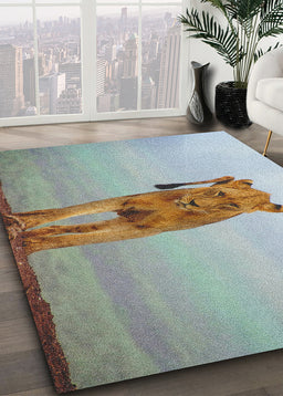 Ahgly Company Indoor Rectangle Animals Lion Area Rugs, 4' x 6'