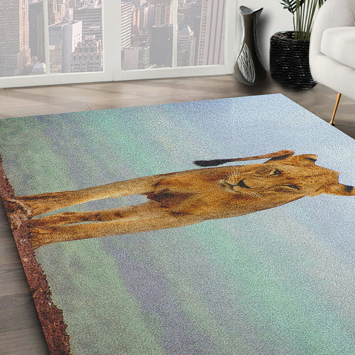 Ahgly Company Indoor Rectangle Animals Lion Area Rugs, 4' x 6'