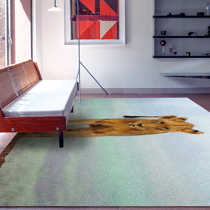 Ahgly Company Indoor Rectangle Animals Lion Area Rugs, 7' x 9'