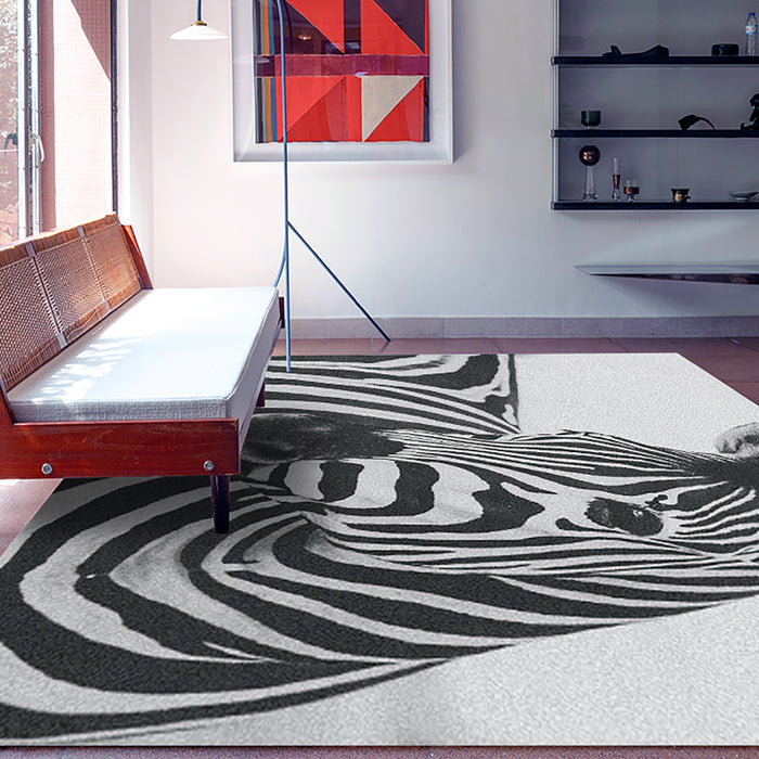 Ahgly Company Indoor Rectangle Animals Zebra Area Rugs, 7' x 9'