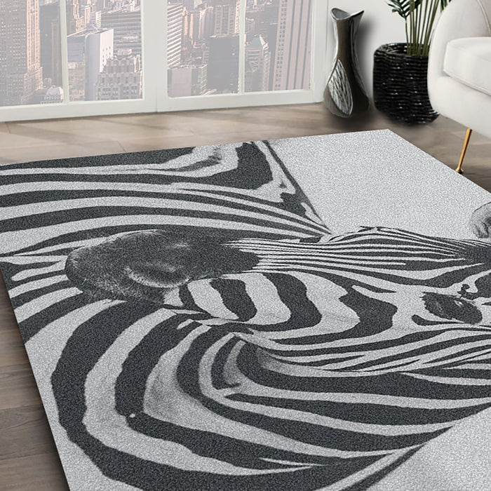 Ahgly Company Indoor Rectangle Animals Zebra Area Rugs, 4' x 6'