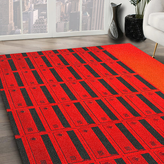 Ahgly Company Indoor Rectangle Color Focus Red Area Rugs, 4' x 6'