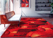 Ahgly Company Indoor Rectangle Color Focus Red Area Rugs, 7' x 9'