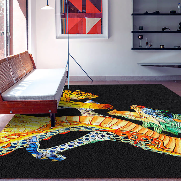 Ahgly Company Indoor Rectangle Culture Asian Area Rugs, 7' x 9'