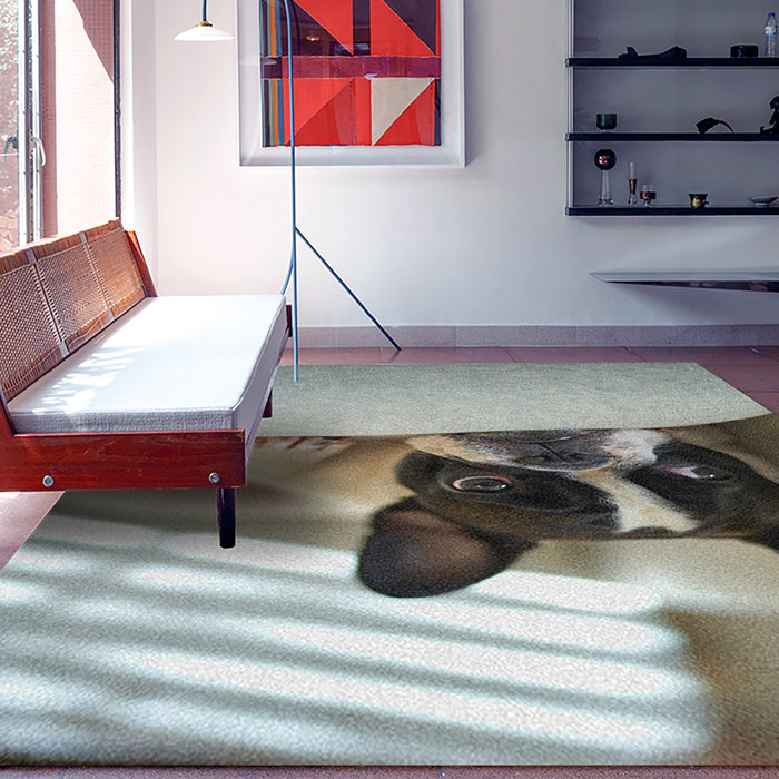 Ahgly Company Indoor Rectangle Dogs Bulldog Area Rugs, 7' x 9'