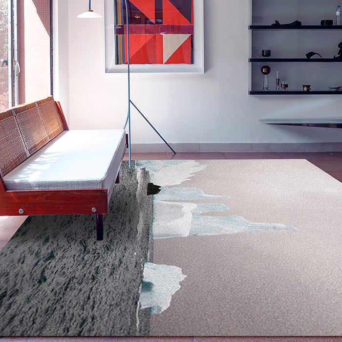 Ahgly Company Indoor Rectangle Earth Iceberg Area Rugs, 7' x 9'