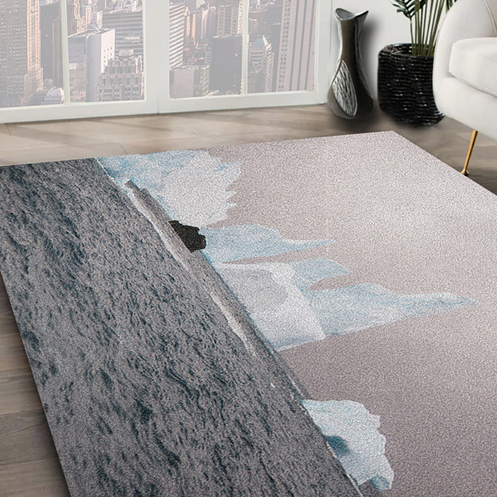 Ahgly Company Indoor Rectangle Earth Iceberg Area Rugs, 4' x 6'