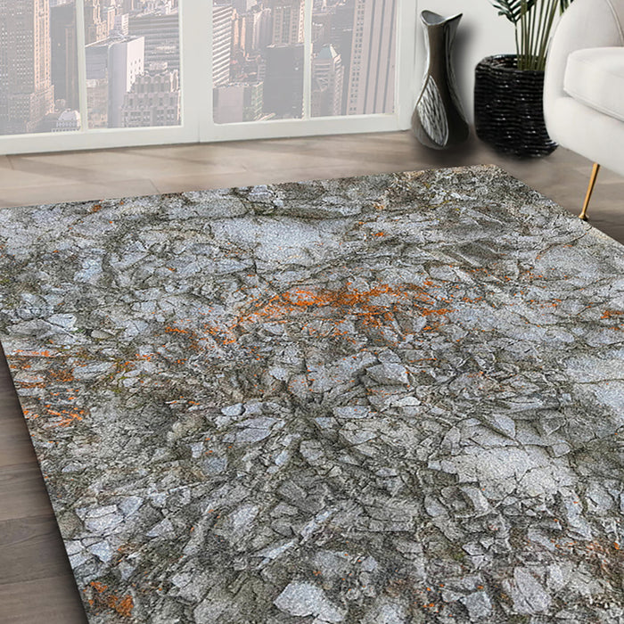 Ahgly Company Indoor Rectangle Earth Rock Area Rugs, 4' x 6'