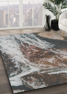 Ahgly Company Indoor Rectangle Earth Waterfall Area Rugs, 4' x 6'