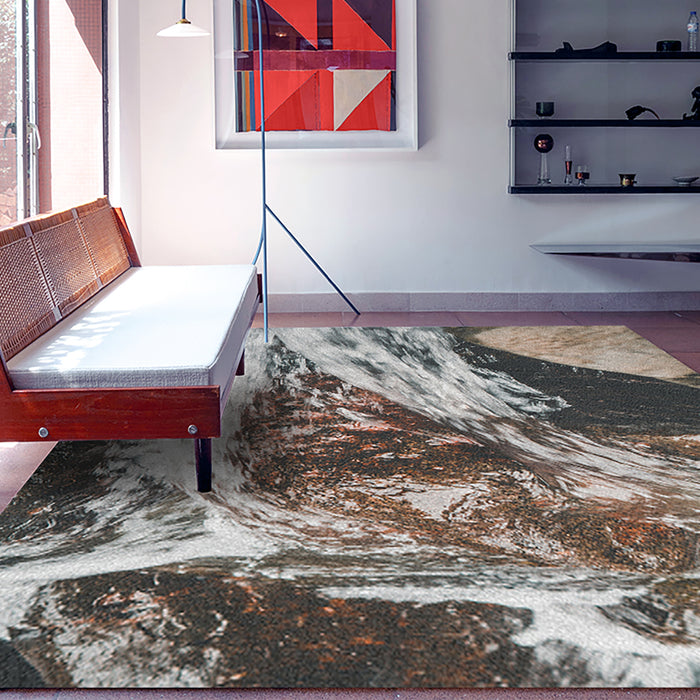 Ahgly Company Indoor Rectangle Earth Waterfall Area Rugs, 7' x 9'