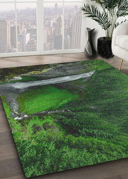 Ahgly Company Indoor Rectangle Earth Waterfall Area Rugs, 4' x 6'