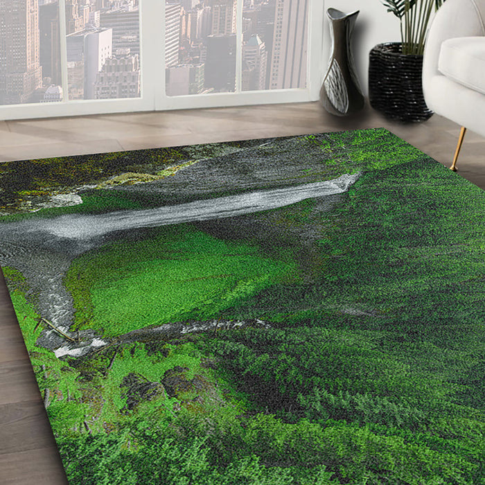 Ahgly Company Indoor Rectangle Earth Waterfall Area Rugs, 4' x 6'