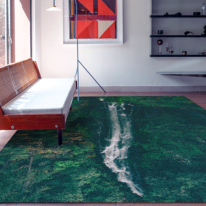 Ahgly Company Indoor Rectangle Earth Waterfall Area Rugs, 7' x 9'