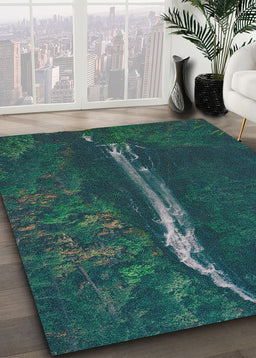 Ahgly Company Indoor Rectangle Earth Waterfall Area Rugs, 4' x 6'