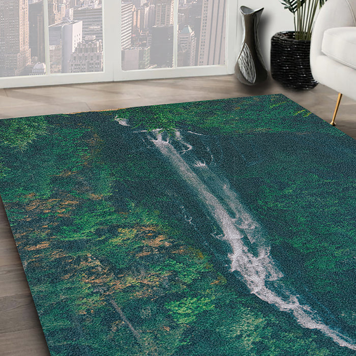 Ahgly Company Indoor Rectangle Earth Waterfall Area Rugs, 4' x 6'