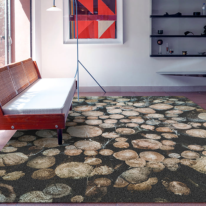 Ahgly Company Indoor Rectangle Earth Wood Area Rugs, 7' x 9'