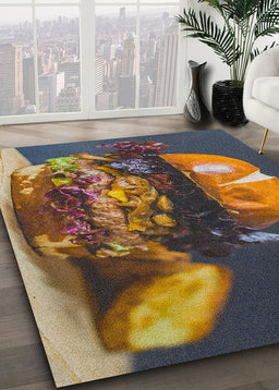 Ahgly Company Indoor Rectangle Foods Hamburger Area Rugs, 4' x 6'