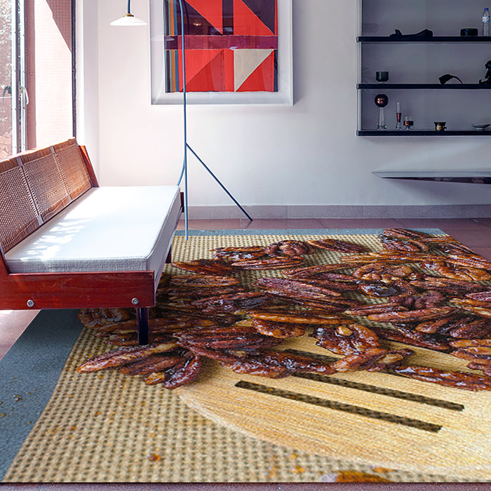 Ahgly Company Indoor Rectangle Foods Nuts Area Rugs, 7' x 9'