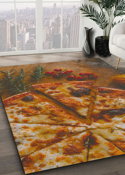 Ahgly Company Indoor Rectangle Foods Pizza Area Rugs, 4' x 6'