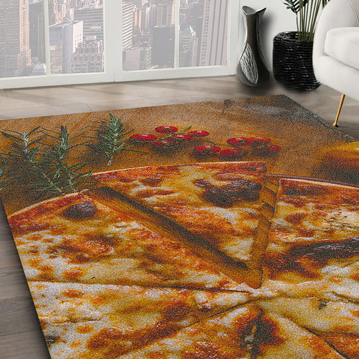 Ahgly Company Indoor Rectangle Foods Pizza Area Rugs, 4' x 6'