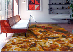 Ahgly Company Indoor Rectangle Foods Pizza Area Rugs, 7' x 9'