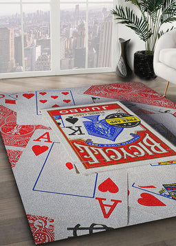 Ahgly Company Indoor Rectangle Games Cards Area Rugs, 4' x 6'