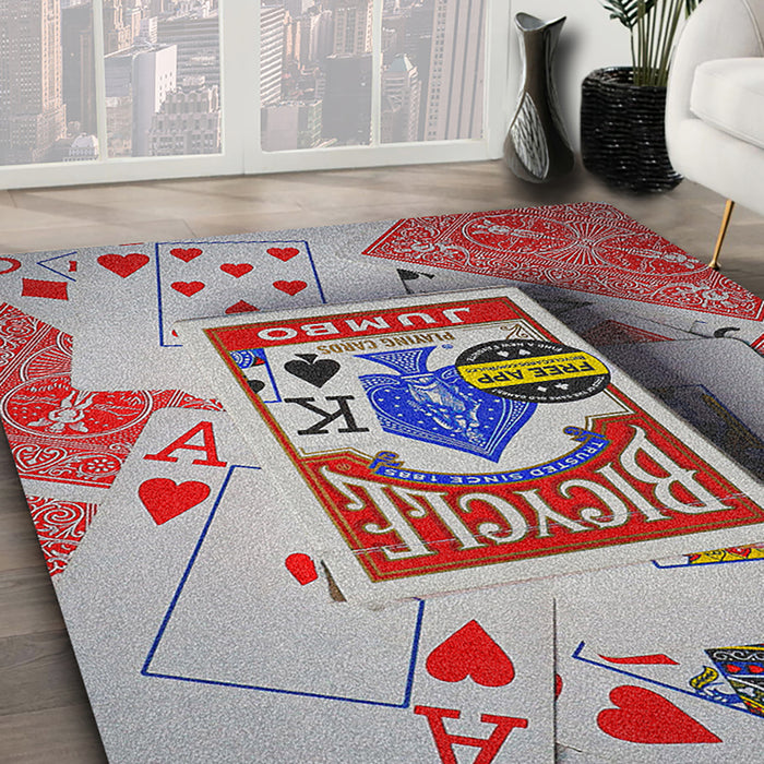 Ahgly Company Indoor Rectangle Games Cards Area Rugs, 4' x 6'