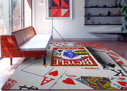 Ahgly Company Indoor Rectangle Games Cards Area Rugs, 7' x 9'