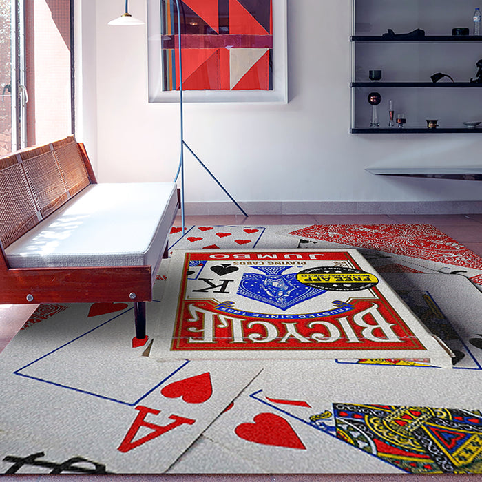 Ahgly Company Indoor Rectangle Games Cards Area Rugs, 7' x 9'