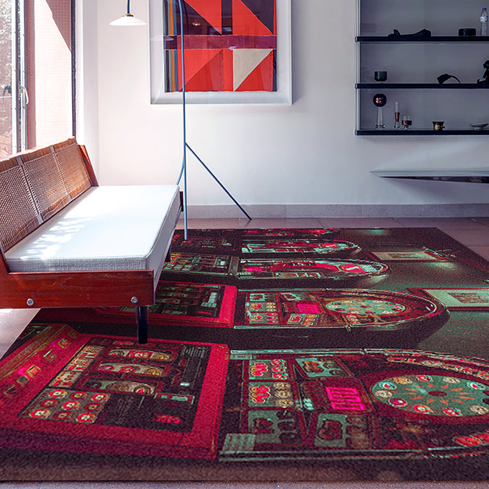 Ahgly Company Indoor Rectangle Games Gambling Area Rugs, 7' x 9'