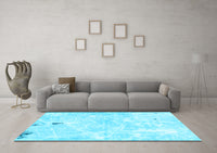 Machine Washable Abstract Light Blue Modern Rug, wshabs1000lblu