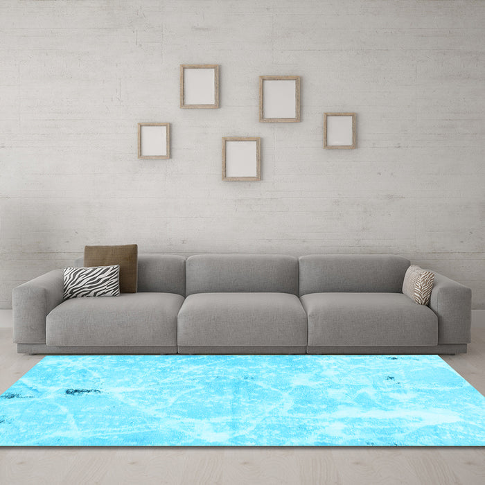 Machine Washable Abstract Light Blue Modern Rug in a Living Room, wshabs1000lblu