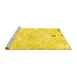 Sideview of Machine Washable Abstract Yellow Modern Rug, wshabs1000yw