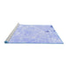 Sideview of Machine Washable Abstract Blue Modern Rug, wshabs1000blu
