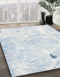 Abstract Light Steel Blue Modern Rug, abs1000