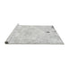 Sideview of Machine Washable Abstract Gray Modern Rug, wshabs1000gry