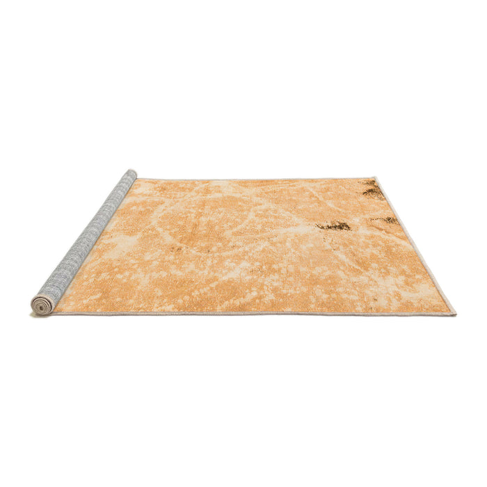 Sideview of Machine Washable Abstract Orange Modern Area Rugs, wshabs1000org