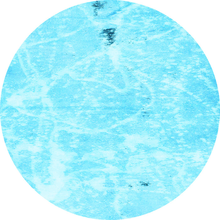 Round Abstract Light Blue Modern Rug, abs1000lblu