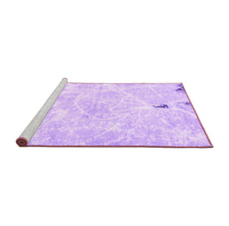 Sideview of Machine Washable Abstract Purple Modern Area Rugs, wshabs1000pur