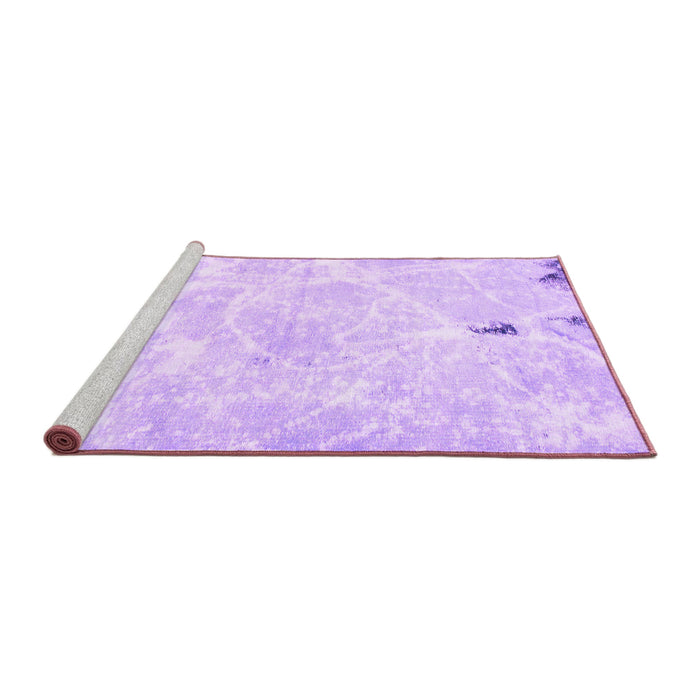 Sideview of Machine Washable Abstract Purple Modern Area Rugs, wshabs1000pur