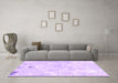 Machine Washable Abstract Purple Modern Area Rugs in a Living Room, wshabs1000pur