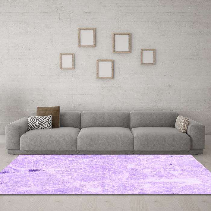 Machine Washable Abstract Purple Modern Area Rugs in a Living Room, wshabs1000pur
