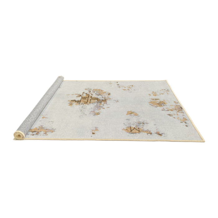 Sideview of Machine Washable Abstract Off White Beige Rug, wshabs1001