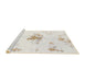 Sideview of Machine Washable Abstract Off White Beige Rug, wshabs1001
