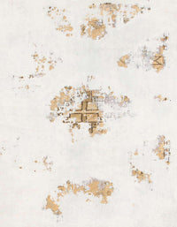 Machine Washable Abstract Off White Beige Rug, wshabs1001