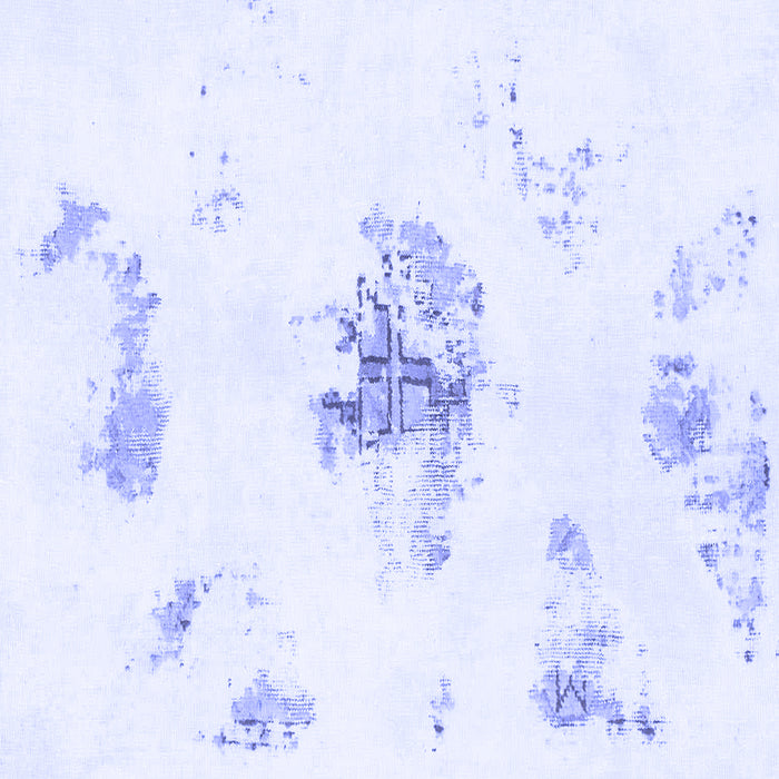 Square Abstract Blue Modern Rug, abs1001blu