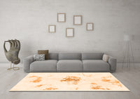 Machine Washable Abstract Orange Modern Rug, wshabs1001org