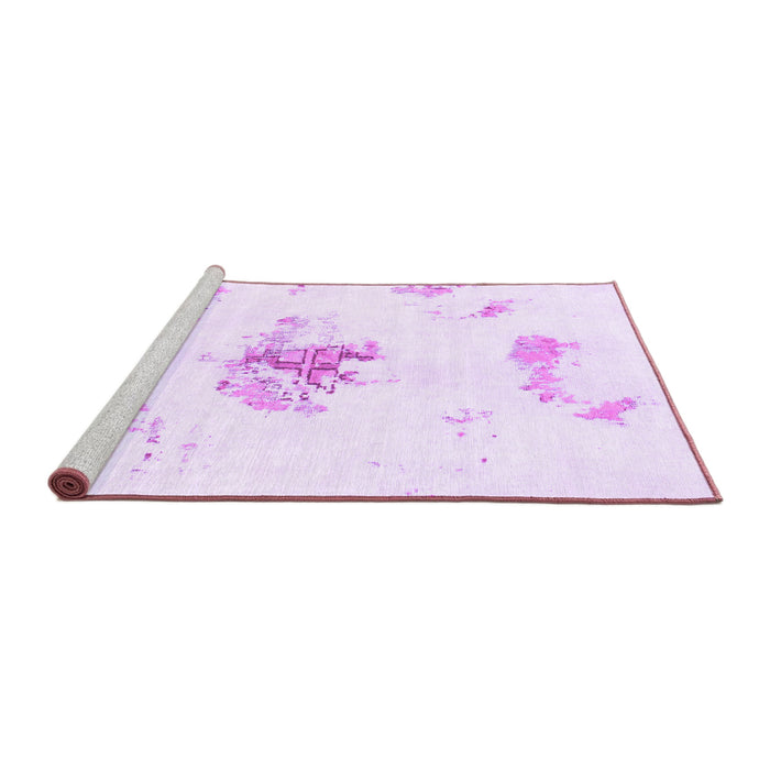 Sideview of Machine Washable Abstract Purple Modern Area Rugs, wshabs1001pur