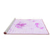 Sideview of Machine Washable Abstract Purple Modern Area Rugs, wshabs1001pur