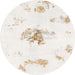 Round Machine Washable Abstract Off White Beige Rug, wshabs1001